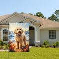 thumbnail image 2 of Amhnf Golden Labradoodle Dog On Beach With Ocean Waves And Flowers Garden Flag For Home Outdoor Garden Yard Decor 12x18 inch, 2 of 5