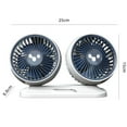 thumbnail image 4 of Leadrop Car Cooling Fan USB Powered Double Heads 360 Degree Rotatable 3 Speeds Adjustable 12V/24V Universal Large Airflow Auto Dashboard Mount Fan Car Accessories, 4 of 11