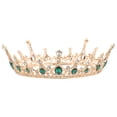 thumbnail image 2 of Miangastore 1Pc Wedding Bride Crystal Ancient Copper Round Shape Baroque Style Crown, 2 of 9