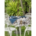 thumbnail image 2 of Outdoor Tablecloth with Umbrella Hole and Zipper, Home Sweet Round Table Cloth 60 Inch Waterproof Tablecloth, Wreath Botanical Farmhouse Plants Gradient Brown Picnic Table Cover for Patio Camping, 2 of 7