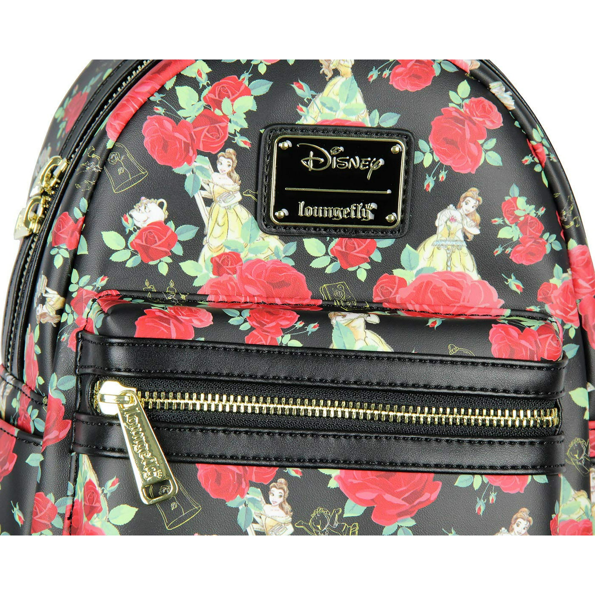 Loungefly Disney Beauty And The Beast Belle Roses Mini Backpack Black One Size