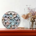 thumbnail image 2 of Yayeee 10" Wall Clock Battery Operated Quartz Round Silent Non-Ticking Home Decor, Blue Shimmering Pattern, 2 of 6
