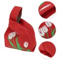 thumbnail image 3 of Unique Bargains 1 Pc Knitted Wrist Bag Flowers Gift Bag Red, 3 of 5