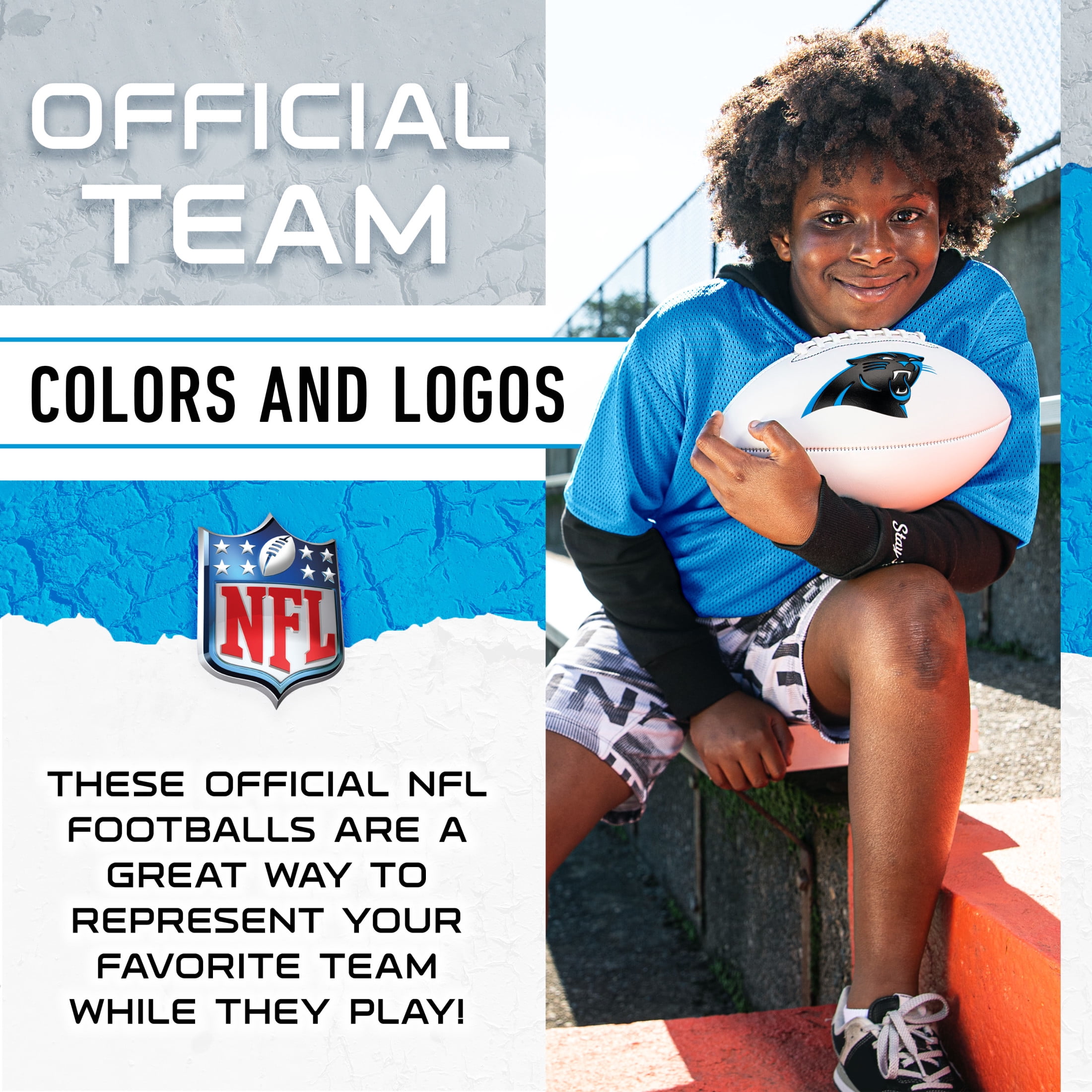 Franklin Sports NFL Carolina Panthers Autograph Football - Official Size White Panel Souvenir Football for Autographs + Signatures - NFL Team Fan Shop Memorabilia Football for Display