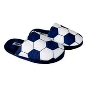 Boys Soccer Slippers House Shoes - Blue Size Medium1-2