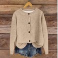 thumbnail image 2 of biudgviw Cardigan for Women Trendy Long Sleeve Button Down Shirts Comfy Soft Crew Neck Knit Sweaters Going Out Outfits, 2 of 5
