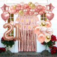 thumbnail image 4 of cortina con flecos de oro rosa, globos de confeti de papel de aluminio con forma de corazón, remolinos colgantes para mujeres y niñas, suministros para fiesta de cumpleaños de oro rosa 21 ShuxiuWang 1327537082897, 4 of 5