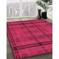 thumbnail image 2 of Ahgly Company Indoor Round Abstract Raspberry Red Abstract Area Rugs, 5' Round, 2 of 6
