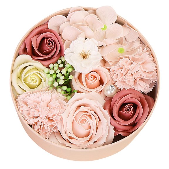 Pompotops Valentine's Day DIY Soap Flower Gift Rose Box Bouquet Wedding Home Festival Gift