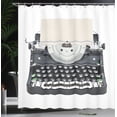 thumbnail image 4 of Ambesonne Typewriter Shower Curtain, Old Mechanical Keyboard, 69"Wx70"L, Grey Champagne, 4 of 5