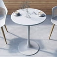thumbnail image 5 of Kurv??? Series Mid-Century Modern Design Bistro Table + Kurv??? Chair Set of 2 - White, 5 of 5