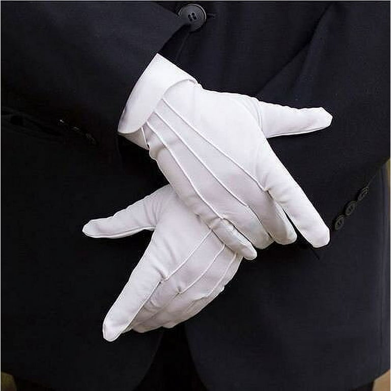 Wearing white sale gloves