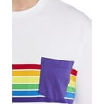 thumbnail image 3 of Pride Stripe sweat resistant Pocket T-Shirt White Multi 1XLT, 3 of 5