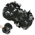thumbnail image 4 of Cheer Pom Poms, Skin Friendly Reusable Soft Plastic Black Cheerleading Pom Poms  For Ball Game, 4 of 8