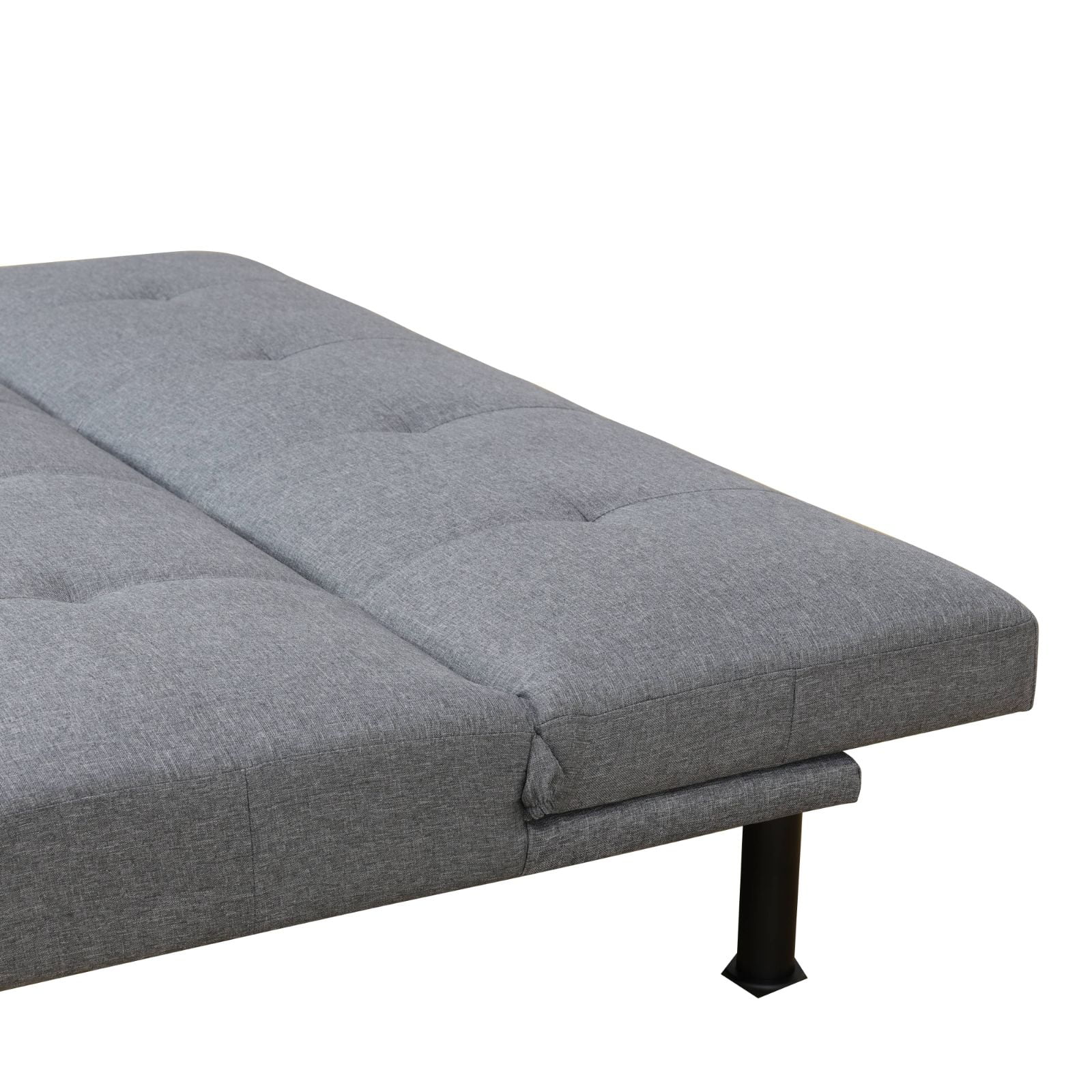 Convertible Futon Sofa Bed Linen Loveseat Adjustable Sleeper Sofa Couch for Living Room Small Apartment,Grey