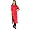 thumbnail image 7 of Bimba Women Rayon Straight Kurta Kurti 3/4 Sleeve Casual Summer Blouse, 7 of 7