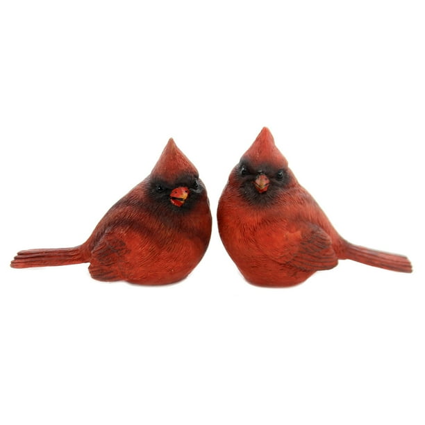 Home & Garden CARDINAL FIGURINE SMALL SET Polyresin Summer Bird