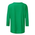 thumbnail image 5 of ICHUANYI Womens 3/4 Sleeve St. Patrick's Day Printed T-Shirts Crew Neck Spring Graphic Tee Tops Round Neck Top Shirt, 5 of 5