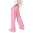thumbnail image 5 of Kids Sweatpants for Girls Bow Tie Elastic Waist Wide Leg Pants with Pockets Kids Pink Sweatpants Clothes 11-12 Years Girls, 5 of 5