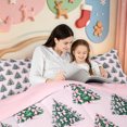 thumbnail image 5 of Manfei Rustic Christmas Candle 7pcs Queen Bedding,Winter Holiday Bedding Comforter Set Queen,Pink Reversible, 5 of 7