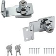 thumbnail image 1 of Cerradura de puerta Cerradura de hebilla de metal - Perno de ángulo recto de 90 grados, con llave y tornillos, Cerradura para puerta, ventana, cajón, puerta de jardín, gabinete. 2 piezas de plata JFHHH pequeña, 1 of 4
