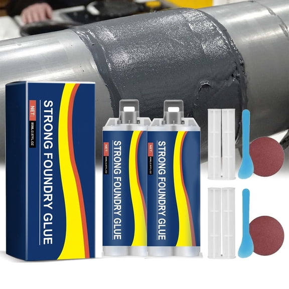 Strong Foundry Glue - Metal Repair Paste, High Viscosity Automotive Metal Bonding Adhesive, Quick Setting, 85ml Tube (2)