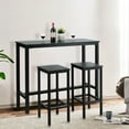 thumbnail image 4 of Gymax Counter Height Breakfast Bar Dining Table Stools Black, 3 Pieces, 4 of 9