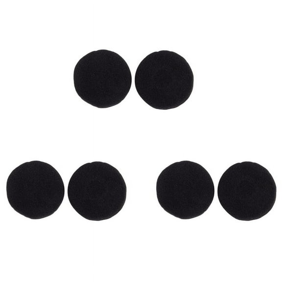 NEW Foam Pad Ear Cover for Headphone (Black, 50mm, Packet of 6 Pcs)