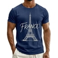 thumbnail image 2 of Paris T Shirts for Men Summer Short Sleeve Crewneck Loose Casual T-Shirts France Paris Graphic Tees Travel Vacation Shirt, 2 of 5