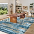 thumbnail image 4 of Janvonne 6x9 Soft Fluffy Area Rugs, Non Slip Floor Mat, Plush Fuzzy Shaggy Floor Rugs for Living Room Bedroom Modern Decor Carpet, Abstract Blue and Yellow, 4 of 8