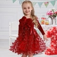 thumbnail image 5 of Ardorlove Kids Girls Long Sleeve Velvet Tulle Dress Square Neck Tutu Princess Dress for Wedding Birthday Commemorative Day Party, 5 of 7