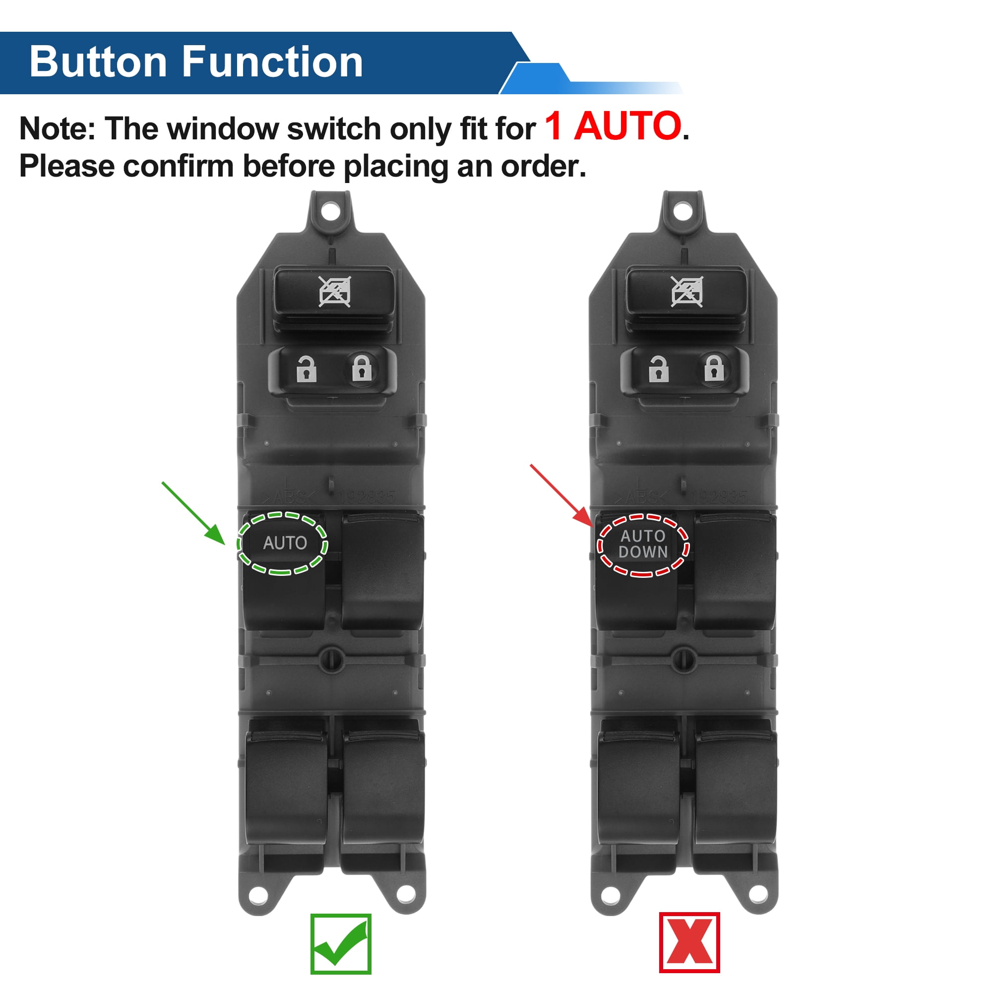 Unique Bargains Power Window Switch for Toyota Yaris 2012-2018 Front Left Driver Side