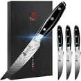 thumbnail image 2 of TUO Steak Knife - 5 inch Professional Kitchen Steak Knife Set of 4 - Kitchen Dinner Knives - G10 Full Tang Handle - High End Knife Set - BLACK HAWK S Series, 2 of 8