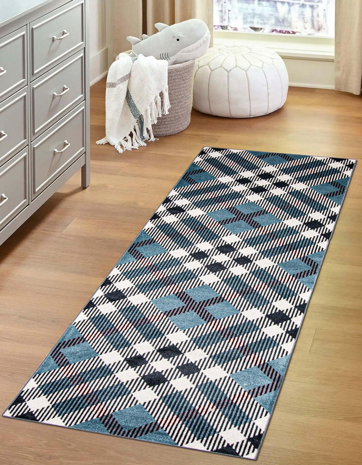 ECARPET Washable Plaid Area Rug & Runner for Kitchen, Bedside, Living Room