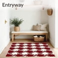 thumbnail image 3 of ODIKA 6'x9' Machine Washable Non-Slip Area Rug, Vintage Cabin Checkered Hearth Accent High Traffic Rug with Pad, Red, 618375, 3 of 8