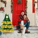 thumbnail image 1 of Decoración navideña de gansos para puerta de 23 pulgadas con forma de árbol y luces, 1 of 5