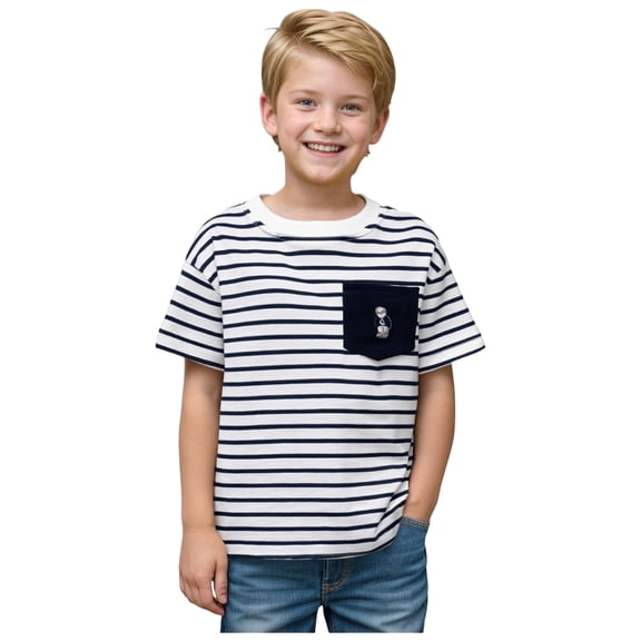 Ccpelsie Boys Short Sleeve Raglan T-Shirts Kids Basic Color-Block Tops Crewneck Tees(Navy,9-10 Years)