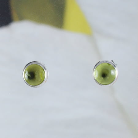 Beautiful Hawaiian Green Peridot Earring, Sterling Silver Green Peridot Stud Earring, E8648 Birthday Valentine Mom Gift