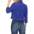 thumbnail image 4 of MOA Collection Women's Classic 3/4 Sleeve Open Front Bolero Blazer Cardigan for Work and Beyond, 4 of 7