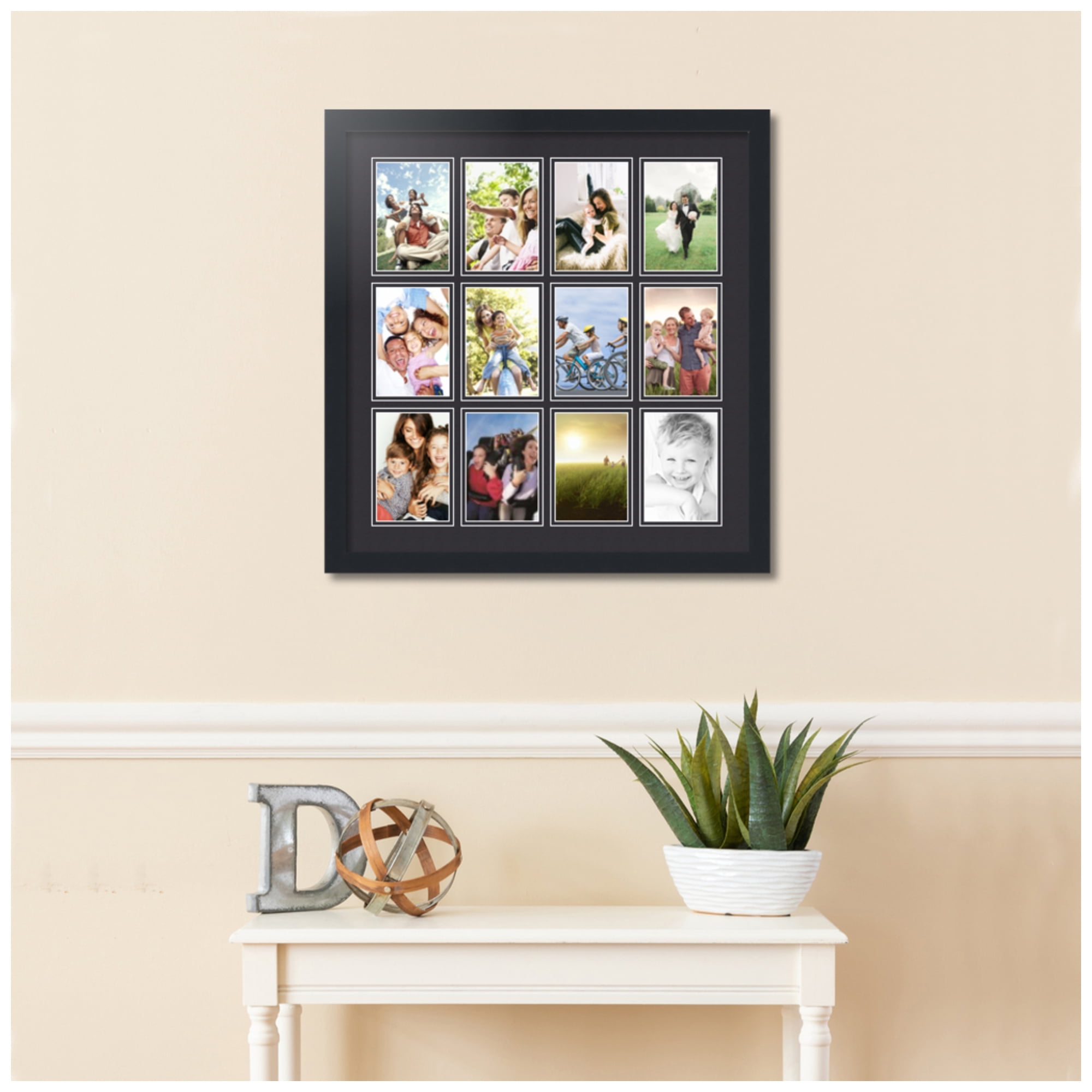 ArtToFrames Collage Photo Picture Frame with 12 - 4x6 Openings, Framed in Black with Black and Black Mats (CDM-3926-234)
