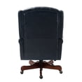thumbnail image 5 of 14 Karat Home Vegan Leather Office Chair with Arms and High-Back, Height-adjustable Task Chair with 360-degree Metal Wheels, Navy, 5 of 10