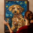 thumbnail image 6 of Dog Canvas Art Decor Creative Dog Picture for Wall Decor Van Gogh Starry Night Bolognese Dog Poster Painting Prints for Living Room Pet Club, 6 of 6