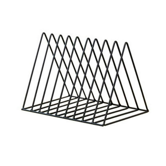 Iron Book Organizer Storage Shelf Magazines Rack Office Study Newspaper Display Stand Decoration Type 9