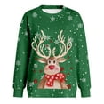 thumbnail image 3 of Christmas Reindeer Sweatshirts for Women 2025 Long Sleeve Crewneck Snowflake Cute Deer Graphic Sweatshirt Pullover Tops, 3 of 5