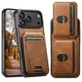 thumbnail image 5 of Dteck Back Wallet Case for iPhone 17 Pro Max, PU Leather Magnetic Flip Cover with Card Holder & Kickstand, Shockproof Protective Wallet Phone Case for iPhone 17 Pro Max Women Men, Brown, 5 of 6