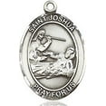 thumbnail image 3 of Extel Medium Oval Pewter St. Joshua Pendant with 18" chain, Made in USA, 3 of 10