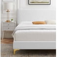 thumbnail image 5 of Platform Bed Frame, Queen Size, Velvet, White, Modern Contemporary Urban Design, Bedroom Master Guest Suite, 5 of 10