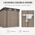 thumbnail image 5 of 6x4ft Shed Outdoor Storage, All-weather Metal Garden Shed W/Floor, Galvanized Steel Tool Storage Shed, Double Lockable Doors, Brown, 5 of 9