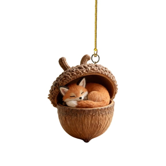 Animal Acorn Christmas Ornaments - Adorable Acrylic forest Animal Tree Hanging Decor (3in),Cozy Rustic Nature-Themed Home & Garden Gift for Animal Lovers - Perfect for Holiday Tree Decorations