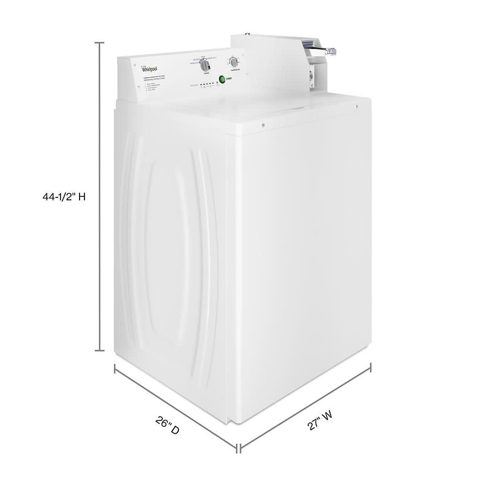 Whirlpool CAE2745FQ 27 Inch Commercial Top Load Washer with Coin Equipped